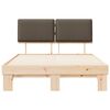vidaXL Bedframe met Gevoerd Hoofdgedeelte Taupe 135 x 190 cm