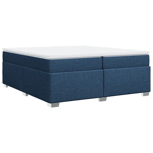 vidaXL Boxspring met matras stof blauw 200x200 cm