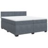 vidaXL Boxspring met matras fluweel donkergrijs 200x200 cm