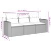 vidaXL 3-delige Loungeset met kussens poly rattan grijs