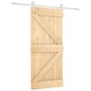 vidaXL Schuifdeur Natuurlijk en Wit 95 x 210 cm Massief Grenenhout