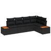 vidaXL Tuinbankenset 5 st Zwart Poly riet