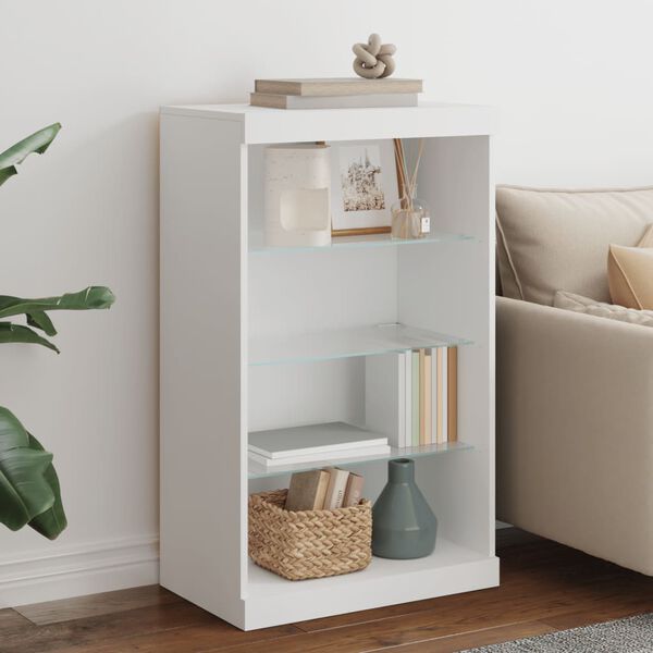 vidaXL Dressoir met LED-verlichting 60,5x37x100 cm wit