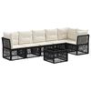 vidaXL Tuinbankenset 7 pcs Zwart poly rattan