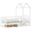 vidaXL Slaapbank met bedhuis 80x200 cm massief grenenhout wit