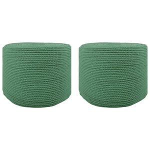 vidaXL Katoen Touw 2 st 2 mm 100 m Groen 100% Katoen