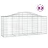 vidaXL Schanskorven 8 st gewelfd 200x50x80/100 cm gegalvaniseerd ijzer