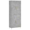 vidaXL Hoge kast 69,5x34x180 cm bewerkt hout betongrijs