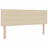 vidaXL Boxspringbed met matras met hoofdeinde Cr&egrave;me 140 x 190 cm Stof