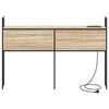 vidaXL Opberghoofdbord met Oplaadstation Sonoma eiken 123 x 15 x 98 cm