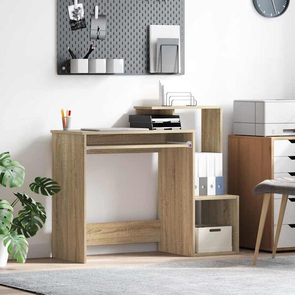 vidaXL Bureau met lade Sonoma Eiken 106 x 41 x 88.5 cm Bewerkt hout