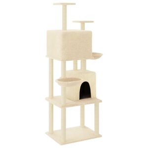 vidaXL Kattenmeubel met sisal krabpalen 180 cm cr&egrave;mekleurig
