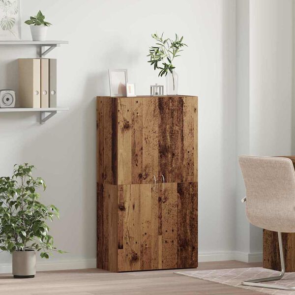 vidaXL Kantoor kast met plank Oud hout 60 x 32 x 115 cm Bewerkt hout