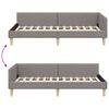 vidaXL Hoekbedframe met hoofdeinde Taupe 90 x 190 cm Stof