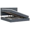 vidaXL Opslag bed met matras Donkergrijs 200 x 200 cm Fluweel