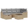 vidaXL Tuin Sofa Set 7 st 6-Aantal zitplaatsen Beige en Licht Grijs
