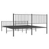 vidaXL Bedframe met hoofd- en voeteneinde metaal zwart 183x213 cm