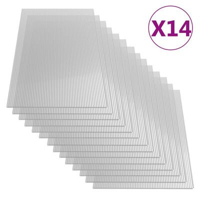 vidaXL Polycarbonaatplaten 14 st 4 mm 121x60 cm