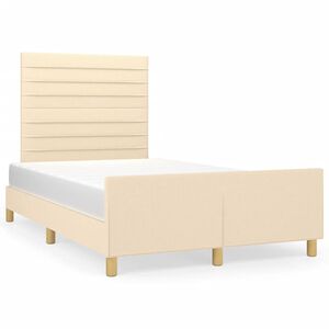 vidaXL Bedframe zonder matras 120x190 cm stof cr&egrave;mekleurig