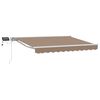 vidaXL Handmatige Luifelhouder met LED's Taupe 4 &times; 3,5 m