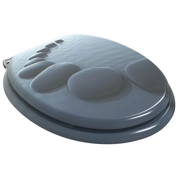 vidaXL Zachte sluit toiletbril Grijs 44 x 38 cm MDF-plaat