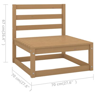 vidaXL 9-delige Loungeset massief grenenhout honingbruin