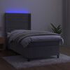 vidaXL Boxspring met matras en LED fluweel lichtgrijs 100x200 cm