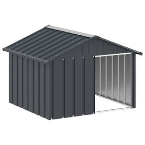 vidaXL Hondenhok 116,5x103x81,5 cm gegalvaniseerd staal antracietkleur