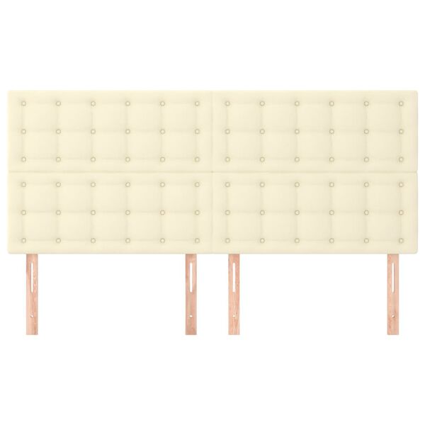 vidaXL Hoofdbord cr&egrave;me 160x5x118/128 cm kunstleer