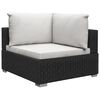 vidaXL 13-delige Loungeset met kussens poly rattan zwart