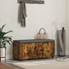 vidaXL Halbank met kussen met opslag Gerookt eiken 100 x 38 x 46 cm