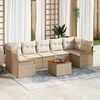 vidaXL Tuinbankenset met kussen 8 pcs Beige poly rattan