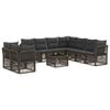 vidaXL Tuinbankenset 10 st Grijs poly rattan
