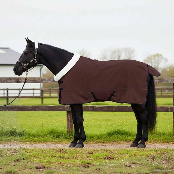 vidaXL Paardendeken Volledig Donkerbruin 135 cm Polar fleece