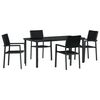 vidaXL Tuin eettafelset 5 pcs Zwart Gepoedercoat staal