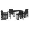 vidaXL Tuin eettafelset 5 st Zwart poly rattan