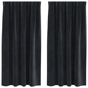 vidaXL Verduisterende gordijnen 2 pcs Zwart 140 x 175 cm Fluweel