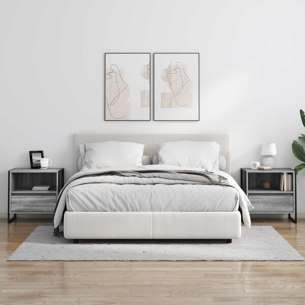 vidaXL Nachtkastje Grijs Sonoma 50 x 39,5 x 50 cm Bewerkt hout