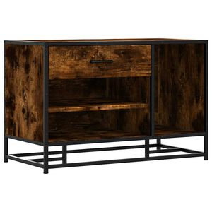 vidaXL Schoenenbank 80x40x53,5 cm bewerkt hout en metaal gerookt eiken