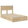 vidaXL Opslag bed met lade Sonoma Eiken 120 x 200 cm Bewerkt hout