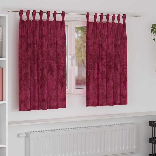 vidaXL Velvet Gordijnen 2 pcs Wijnrood 140 x 140 cm Fluweel
