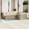 vidaXL 10-delige Loungeset met kussens poly rattan beige