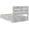 vidaXL Opslag bed met hoofdeinde Beton Grijs 135 x 190 cm Bewerkt hout