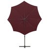 vidaXL Zweefparasol met paal en LED-verlichting 300 cm bordeauxrood