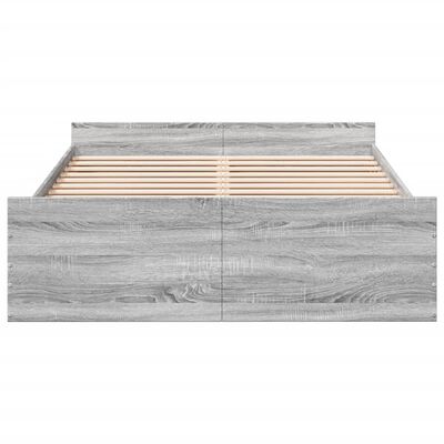 vidaXL Bedframe met lades bewerkt hout grijs sonoma eiken 120x200 cm