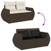 vidaXL 10-delige Loungeset met kussens poly rattan bruin