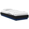 vidaXL Bed Frame met LED Zwart eiken 80 x 200 cm Bewerkt hout