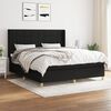 vidaXL Boxspring met matras stof zwart 160x200 cm