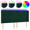 vidaXL Hoofdbord LED 163x16x118/128 cm fluweel donkergroen