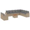 vidaXL 11-delige Loungeset met kussens poly rattan gemengd beige